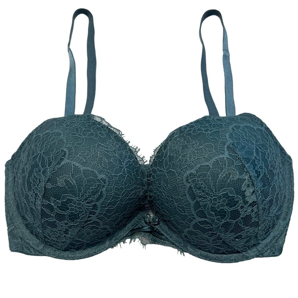 VICTORIA’S SECRET DREAM ANGELS DARK GREEN PUSH UP BRA SIZE 32 DD 32DD